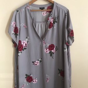 Torrid Lilac Floral Georgette Pullover Blouse